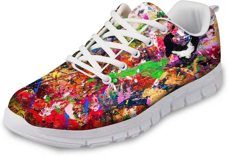 MODEGA Colorful Shoes Painting Sneakers Athletic Shoe Laces Fashion Sneakers Women Plus Size