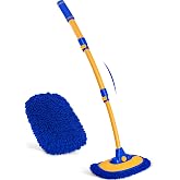 Ordenado 15&deg; Curved Car Wash Brush with Long Handle, Scratch-Free Mop Head | 43" Microfiber Car Cleaning Brush Kit with Extension Pole, Exterior Car Washing Mop for Roof RV Truck Camper SUV Caravan Boat