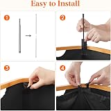 Lifewit 100L Laundry Basket with Lid Bamboo Handles Removable Bag Black view 6