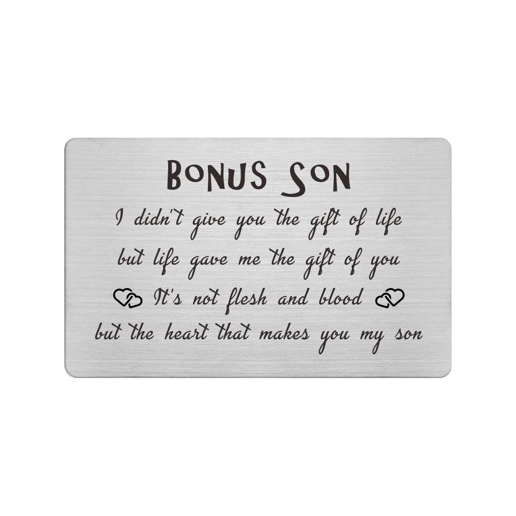 FALOGIJE Stepson Gifts from Stepmom Stepdad, Step Son Birthday Card, Adoption Gifts