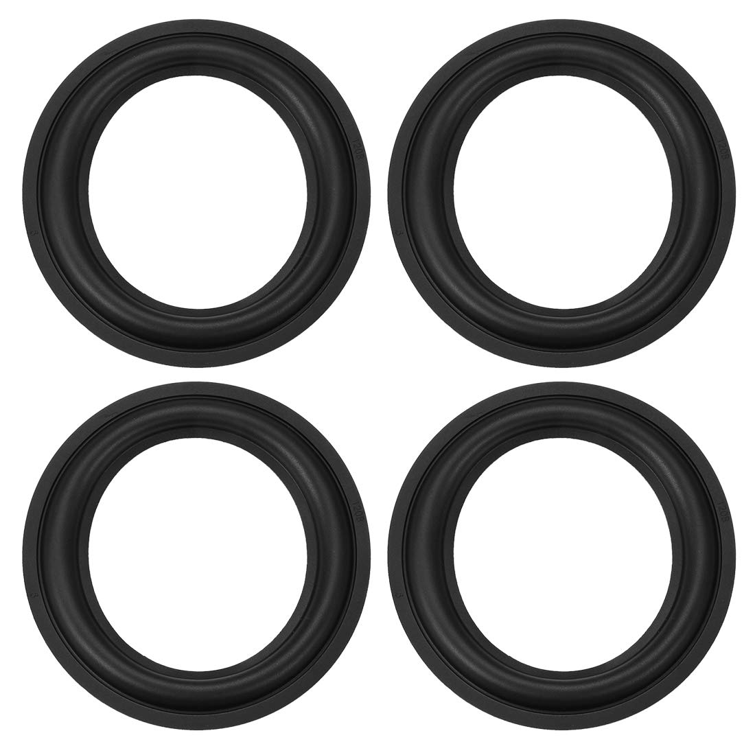 sourcingmap 5Inch Speaker Rubber Edge Folding Ring Horn Replacement Parts for Speaker Black 4pcs