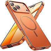 Vertmost Magnetic for iPhone 17 Pro Max Case, [1:1 Metal Original Grip] Fit for MagSafe [Military-Grade Protection] with Shockproof Anti-Lining Slim Cover for iPhone 17 Pro Max Phone Case,Orange