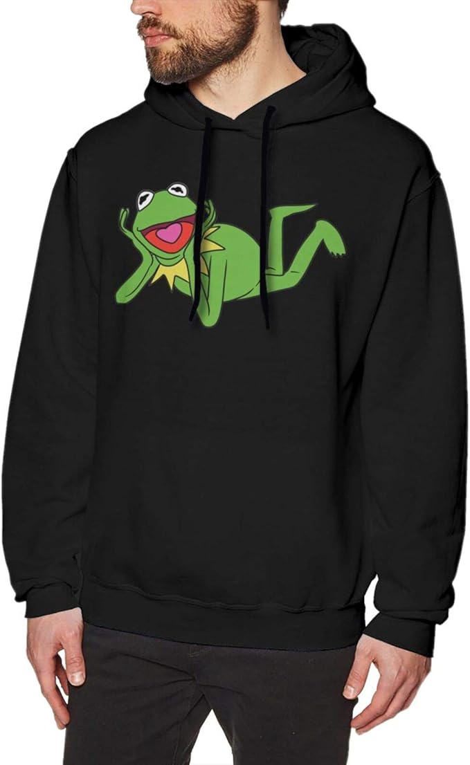 Kermit The Frog Face Mans Hoodie Pullover Long