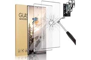 AFSKU [2+2 Pack] Galaxy S23 Ultra Screen Protector and Camera Lens Protector, HD Clear Tempered Glass, Fingerprint Support,3D Full Coverage 9H Hardness, Scratch Resistant , For Samsung Galaxy S23 Ultra 5G (6.8 Inch)