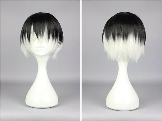 Tokyo Ghoul Kaneki Ken Black White Ombre Full Hair Short Cosplay