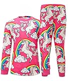 AmzBarley Girls Unicorn Pajamas Set Toddler Rainbow PJS Long Sleeve Sleepwear Size 2T