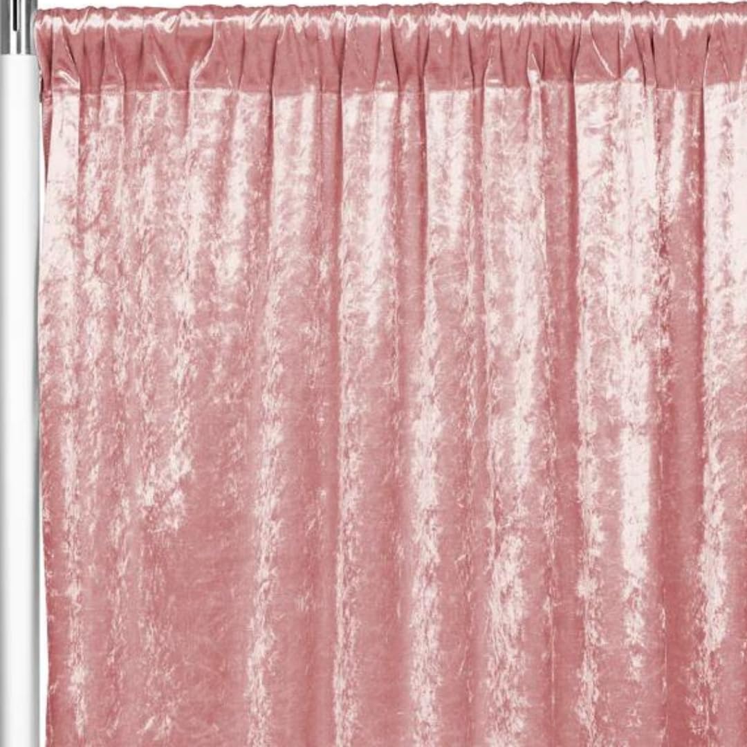 CV Linens 11398us Velvet Drape-305cm x 132cm | Backdrop Curtain Panel | Dusty Rose/Mauve | 1 Pc, Solid