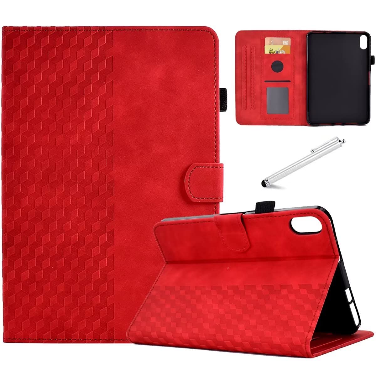 Fancity for iPad (A16) 11th Generation 11 Inch 2025, iPad 10th Generation 10.9 inch 2022, Suede Leather Case with Kickstand Pencil Holder, Magnectic Cover with Smart Auto Wake/Sleep, Red — image 1