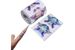 FingerAngel 100Pcs Nail Tips Laser Nail Forms Gel Polish Extension Forms Acrylic Tips Nail Art Decoration DIY Nail Gel Curl (LASER SILVER)