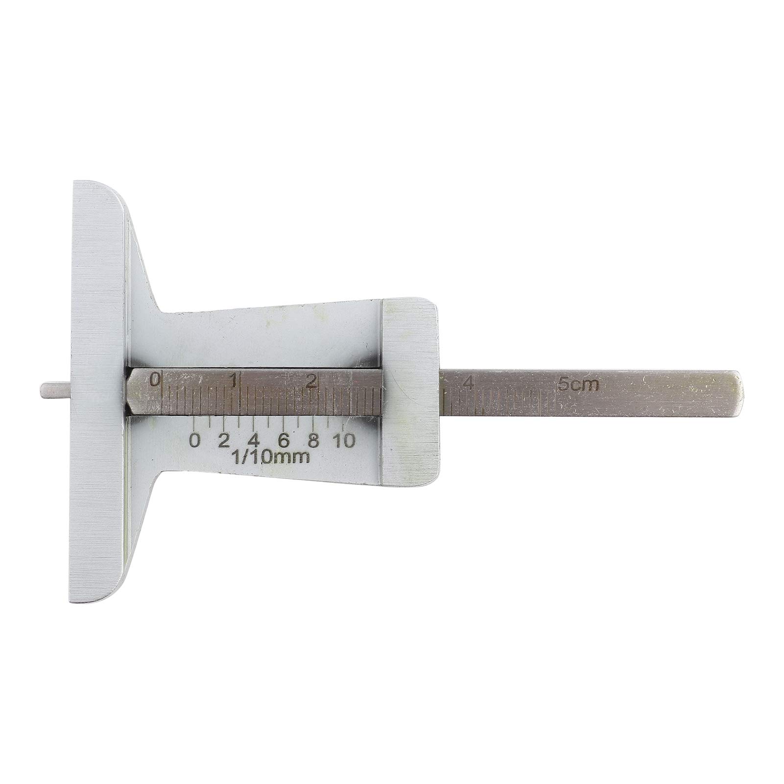 Oumefar Tyre Tread Depth Gauge 10mm 0.1mm Precision Tread Depth Gauge Stainless Steel Tire Depth Gauge for Car Truck Motorcycle