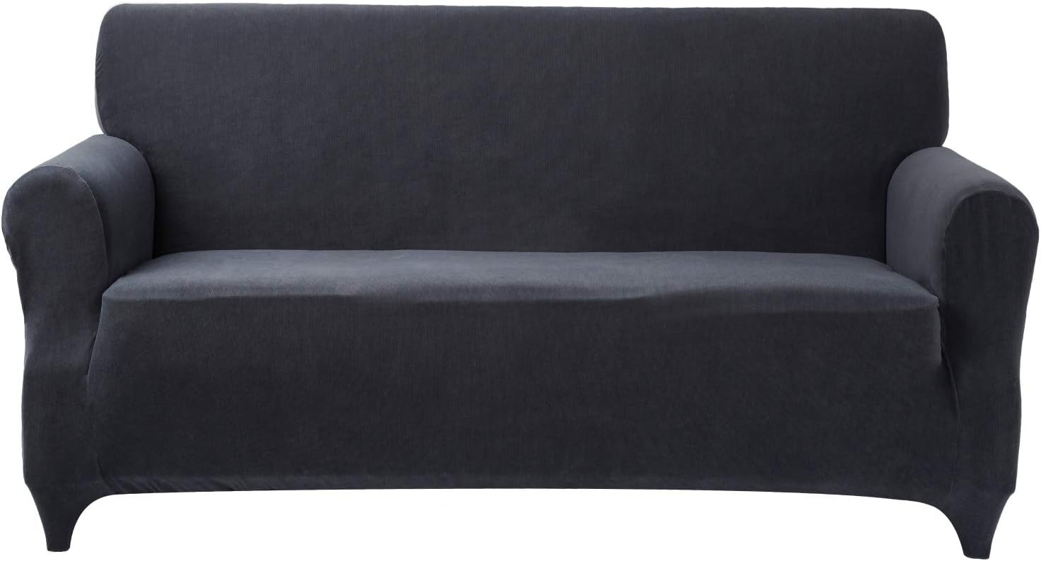 Homesure 1-Piece High Stretch Sofa Slipcover for 3 Cushion Couch Sofa Cover with Elastic Bottom Jacquard Furniture Protector Couch Cover (Sofa size, Grey)