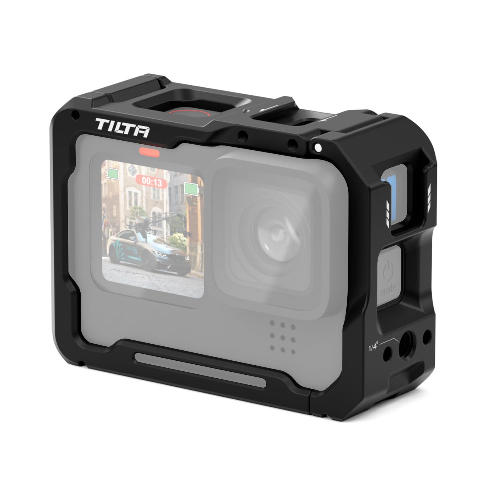 Tilta Full Camera Cage Compatible with HERO 10, 11, 12 Filmmaking Kit with Cold Shoe Receiver, ¼"-20 Locating Pins Applicable with 52mm Circular Filters TA-T42-FCC-B