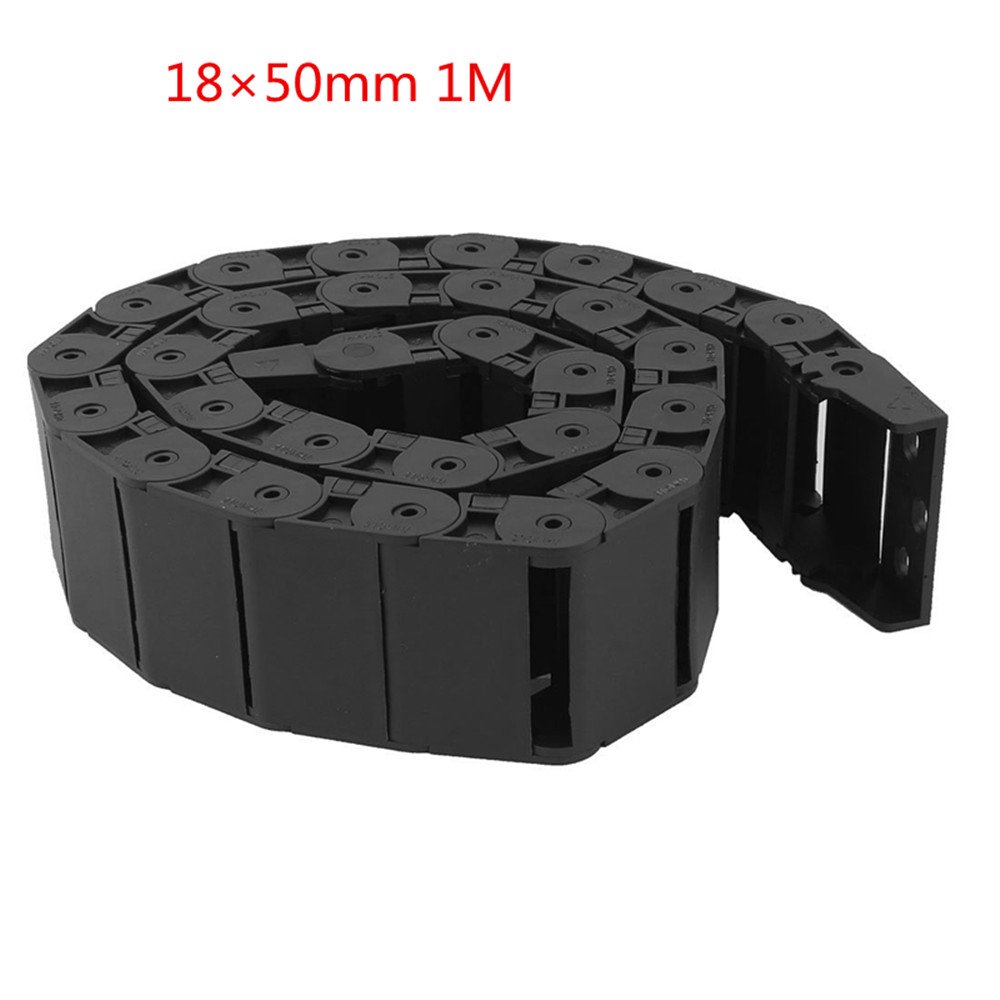 R38 18mm x 50mm 1M Length Plastic Cable Drag Chain Connector Black
