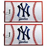 Luggage Tags, New York Yankees, Embroidered, 2 pack, 12 COLORS, NEVER BREAK! 