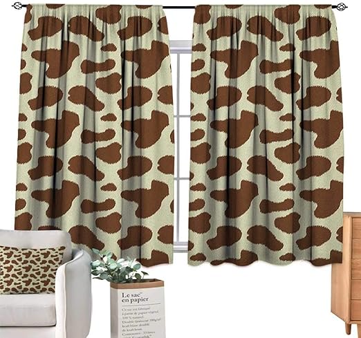 Amazon Com Cow Print Living Room Curtains Cattle Skin With Brown
