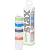 humangear STAX Stackable Containers, Small, Spectrum | 4-Piece Leak-Proof Snack Travel System - FDA-Food Safe, BPA/PC/Phthalate-Free - Stackable &amp; Click-Together Food Storage