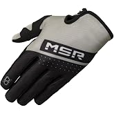 MSR Axxis Range Riding Gloves &ndash; Unisex Black/Grey/Orange &ndash; Lightweight Motocross, MTB, BMX &amp; Powersports Gloves for Men &amp; Women