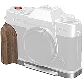 SMALLRIG X-T30 III L-Shaped Mount Plate with Wooden Handle for FUJIFILM X-T30 / X-T30 II/X-T30 III, Built-in Quick Release Plate for Arca, 1/4"-20 Threaded Hole, Shutter Button, Silver - 5667
