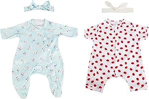 Kaydora Reborn Baby Doll Clothes for 16-20 Inch Reborn Doll Girl 2 Sets Yellow&Red Christmas Reborn Baby Dolls Outfits Baby Doll Clothing