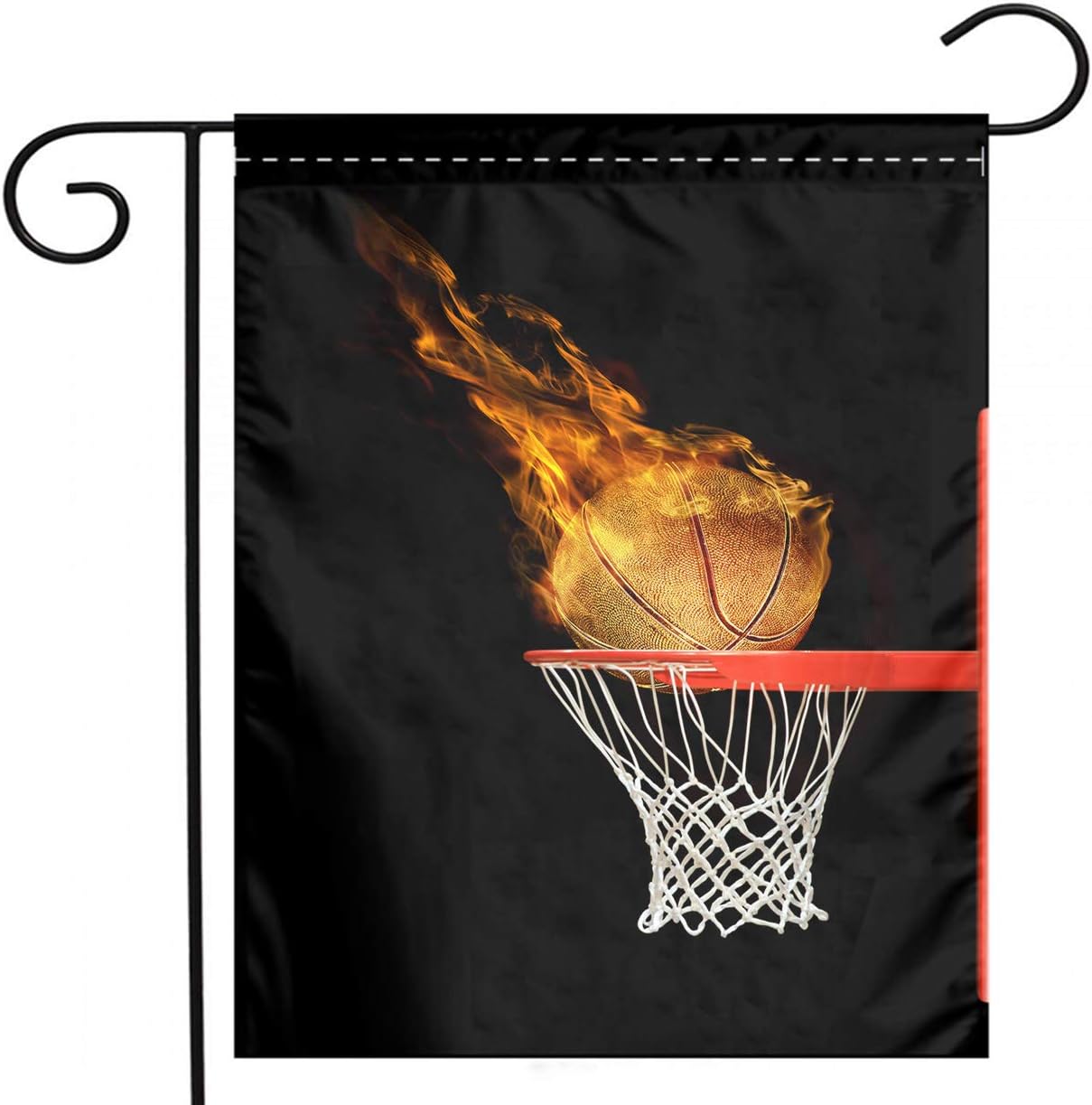 Basketball Garden Flag, Custom Double Sided Seasonal Garden Flag 3D Illustration Of