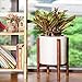 ASLINY Plant Stand Mid Century Wood Flower Pot Holder Display Potted Rack Rustic, up to 10 inches Planter Brown (Pot Not Included)