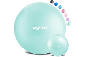 kisnbld Exercise Ball, Extra Thick Yoga Ball for Workout Pregnancy Stability, 4 Sizes Anti-Burst Balance Ball with Foot Pump - Heavy Duty Fitness Ball Chair for Office, Home & Gym