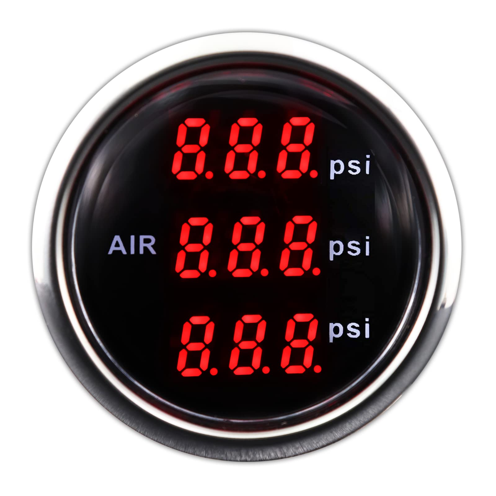 W PRO 52mm Digital Dual Air Pressure Gauge 220 PSI Blue LED