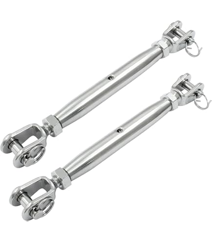 Hannger 2-Pack M10 3/8" Stainless Steel Turnbuckles - 3200 Lbs Capacity