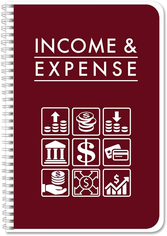 BookFactory Income & Expense Journal/Accounting Ledger Book/Bookkeeping Income and Expenses Tracking Ledger Log Book/LogBook 108 Pages - 8.5" x 11" Wire-O (LOG-108-7CW-PP-(IncomeExpense)-BX) : Office Products