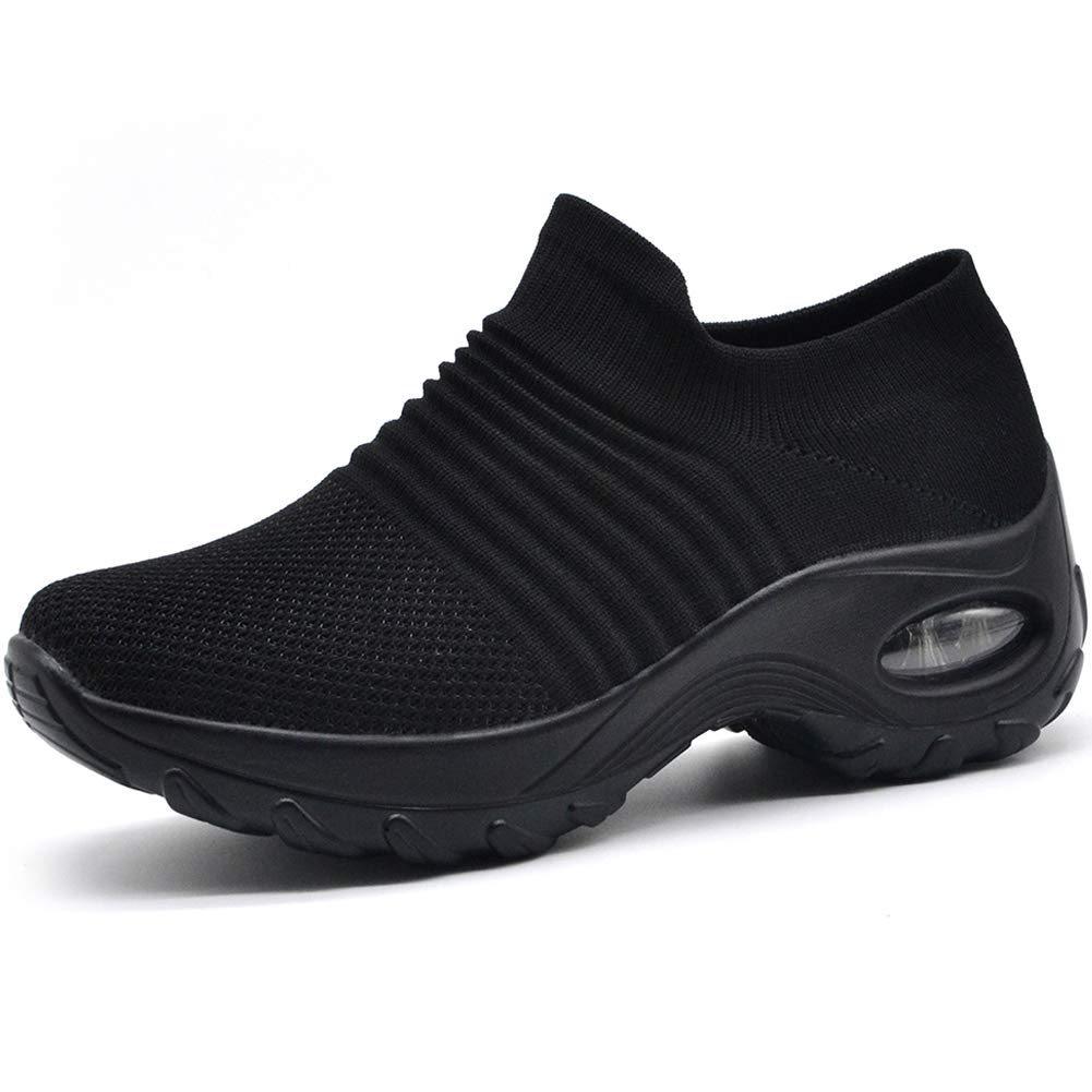 STQ Slip On Breathe Mesh Walking Shoes Women Fashion Sneakers Comfort Wedge Platform Loafers - Image 3