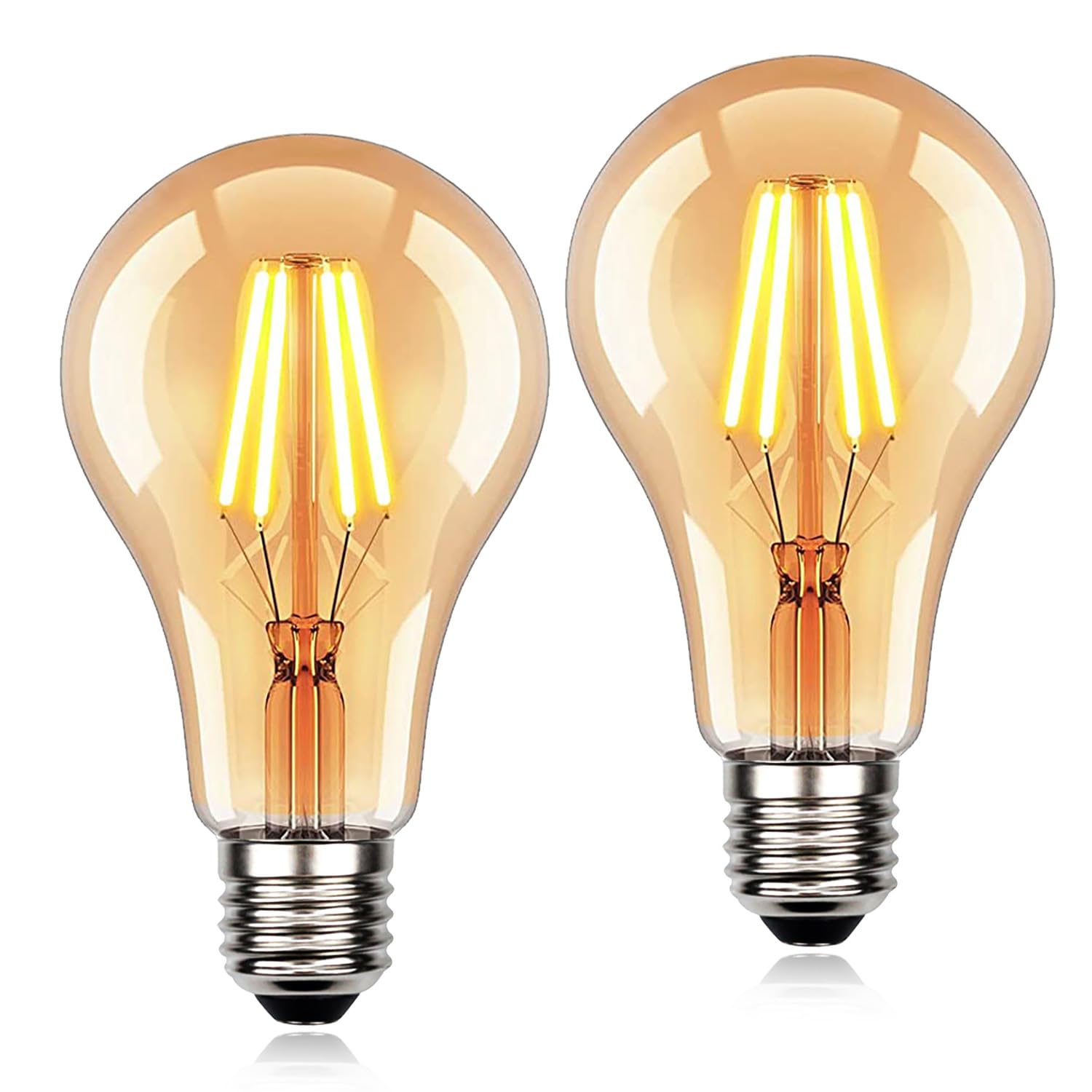 Tianfan 2-Pack Led Bulbs A60 Edison Bulb 4W 2700Kelvin Warm White Vintage Decorative Light Bulbs (Golden)