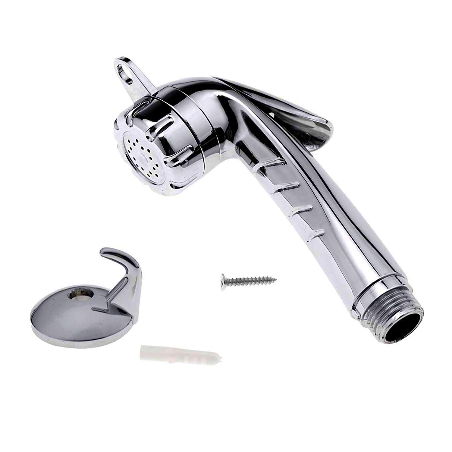F Season ABS Shower Head 1/2 Inch Button Hand Shower with Rain Setting Chrome Finish