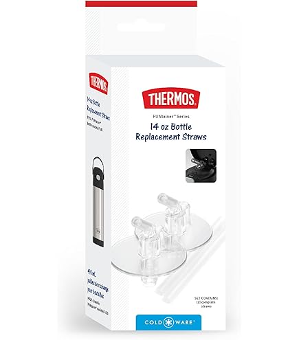 Pailles De Rechange Pour Bouteille Thermos Funtainer 355 Ml - 2 Sets - Silicone Souple Et Tige Dure