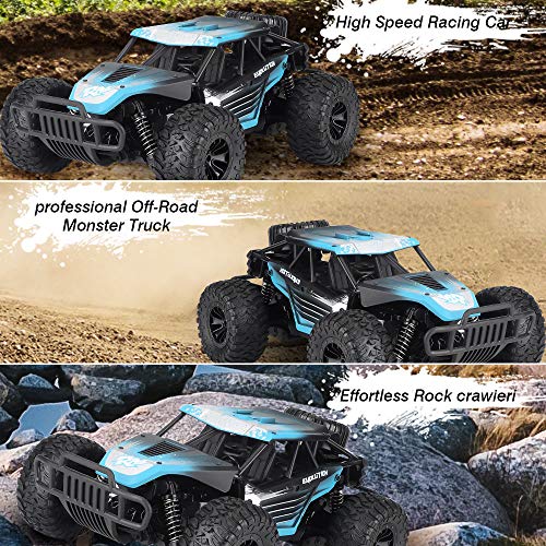 Boy Toys Remote Control Car - 20KM/H High Speed Race Car Can Drift 2.4Ghz 1/16 Off Road RC Truck with Two Rechargeable Battrreries Top Toys for Kids 8 10 12 UP Year Old(Blue)