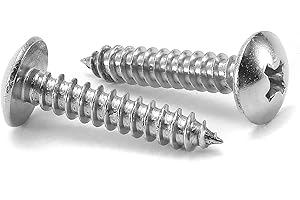 #10 x 1 Wood Screw 100Pcs Truss Head Phillips 18-8 (304) Stainless Steel Fast Self Tapping Screws by SG TZH