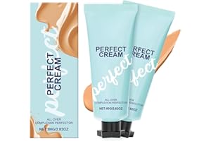 LIANTUO 2Pcs All-Over Complexion Perfector, Concealer Cream Hydrating Full Coverage Concealer,Long-Lasting CC Cream Foundation - Waterproof Transfer-Resistant Skin Tint-80ml*2