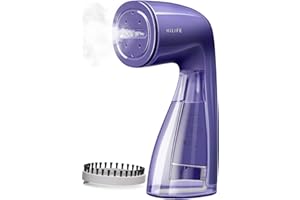 HiLIFE Steamer for Clothes, 1100W Clothes Steamer with Large 300ml Tank, Handheld Clothing Steamer, Fabric Wrinkle Remover, Portable & Compact Travel Size Garment Steamer ONLY FOR 120V (Purple)