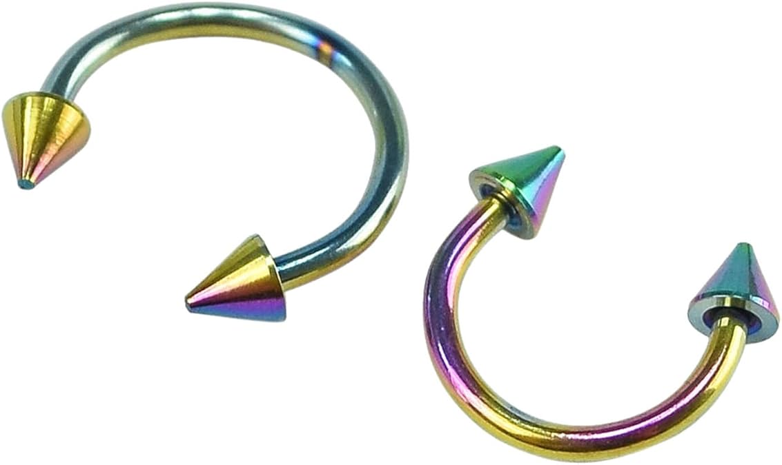 Longboarders 28 mm Pair Piercing Horseshoe Stainless Steel Circular