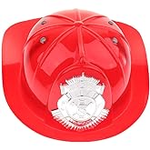 Firefighter Hat Helmet Fireman Party Dress Up Hat Kids Pretend Chief Hat Halloween Party Role Play Toy –Red