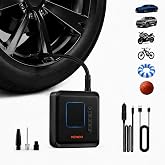 KENDO Tire Inflator Portable Air Compressor, 150 PSI Cordless Bike Pump with 12V Car Charger, Auto Shut-Off &amp; Digital Gauge, Fast Inflation for Car, Motorcycle, Bicycle, Ball