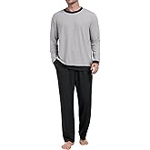 PrinStory Men's Pajama Sets Sleepwear Pjs Soft and Comfortable Nightwear Two Piece Loungewear with Pockets S-2XL