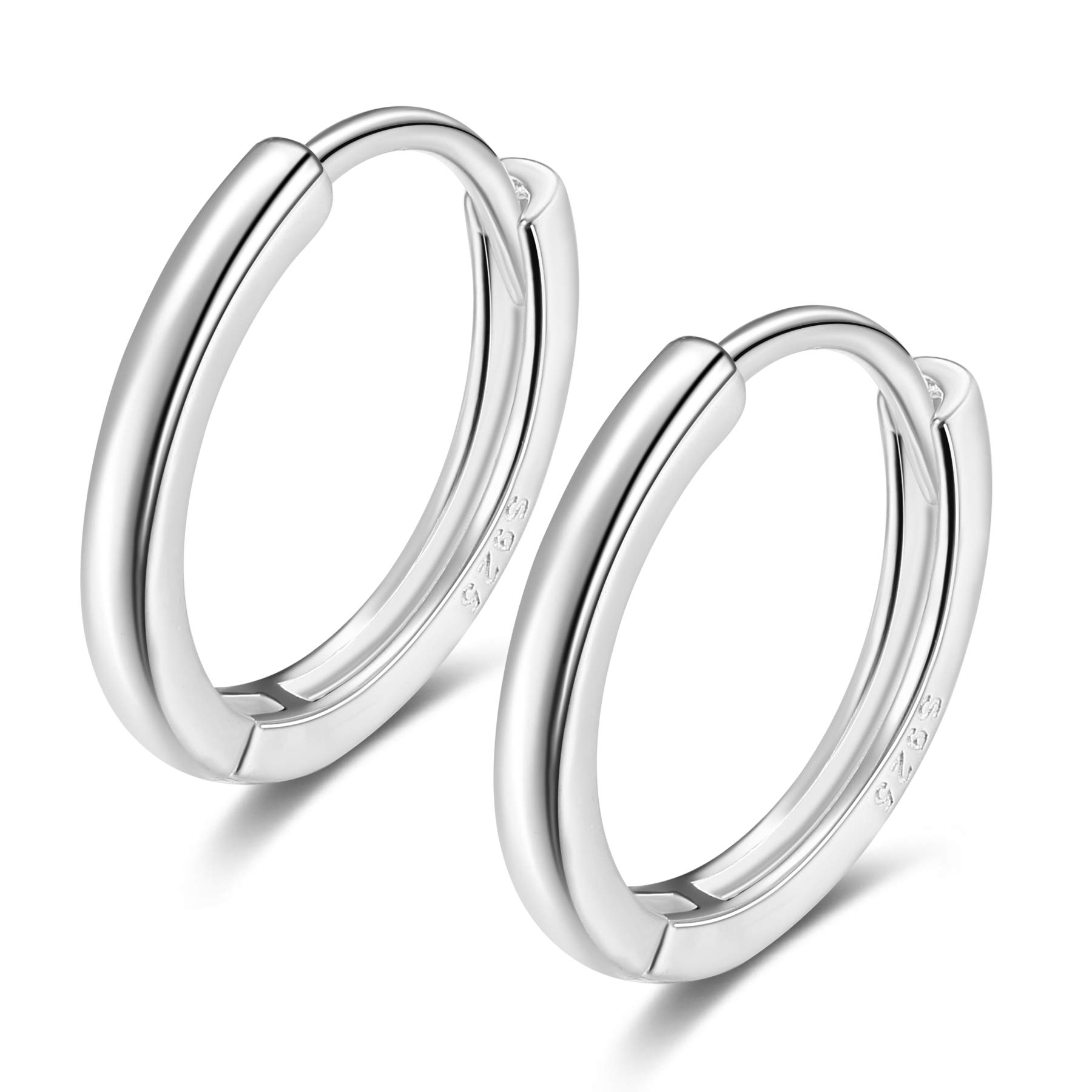 925 silver hoop earrings 12mm Sterling Silver Cartilage Tragus Helix Conch Cartalidge Huggie Hoops Earrings Piercings