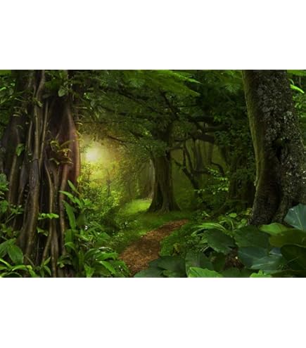 Jungle Forest Backdrop 10x8ft Tropical Rainforest Stream Evergreen - View #9