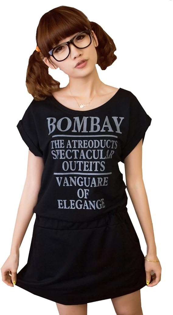 Amazon ロゴ入り ワンピース レディース Aライン Tシャツワンピース ミニ丈 半そで 半袖 ワンピ レディース Tシャツ トップス カットソー ウェア シューズ ワンピース チュニック 通販