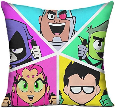 Frestyle Teen Titans Go Decorative Throw Pillow Case With Inner 18" X 18"