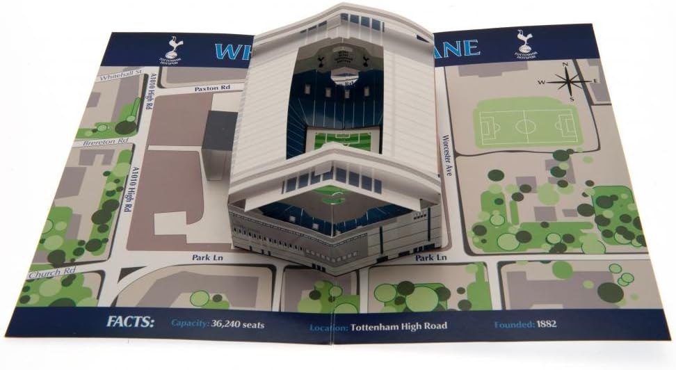 Tottenham Hotspur FC BIRTHDAY CARD POP UP STADIUM SPURS CARD, Multi-coloured