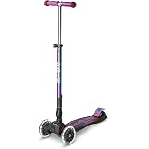 Micro&reg; | Maxi Deluxe Folding LED Scooter 3 Wheels Kids | Height Adjustable | Wheels with LED Lighting | ABEC9 Bearings | 5-12 Years | Boys and Girls