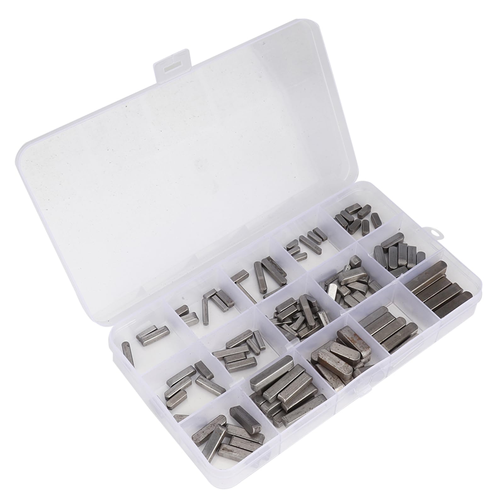 Key Stock Assortment - Steel Shaft Keys, Round Ended Feathered Key Set, 140Pcs Parallel Drive Shaft Key Stock