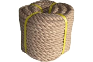 VEIZEDD Natural Hemp Rope 50 Feet x 1 Inch Twisted Manila Rope Jute Rope for Craft Decorative Landscaping Climbing,Tree Hanging Swing Tug War Rope