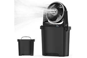 EasyAcc Misting Fan Portable with 7L Bucket, Outdoor Camping Fan 20000mAh Battery 116Hrs, 90°Oscillating,3 Spray Mister,Remot